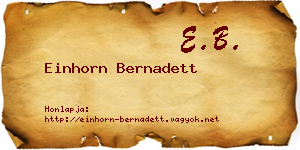 Einhorn Bernadett névjegykártya